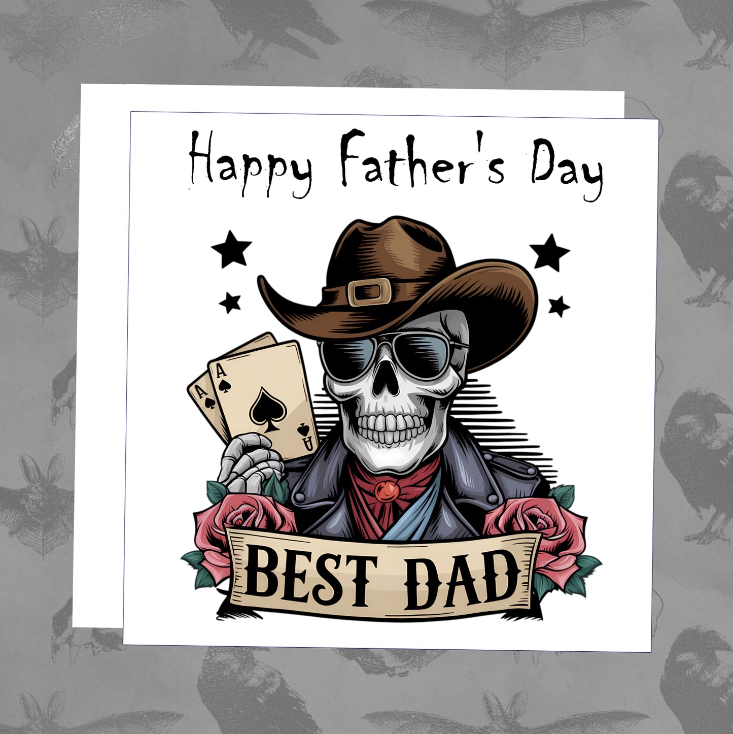 Happy Father's Day - Best Dad cowboy skeleton