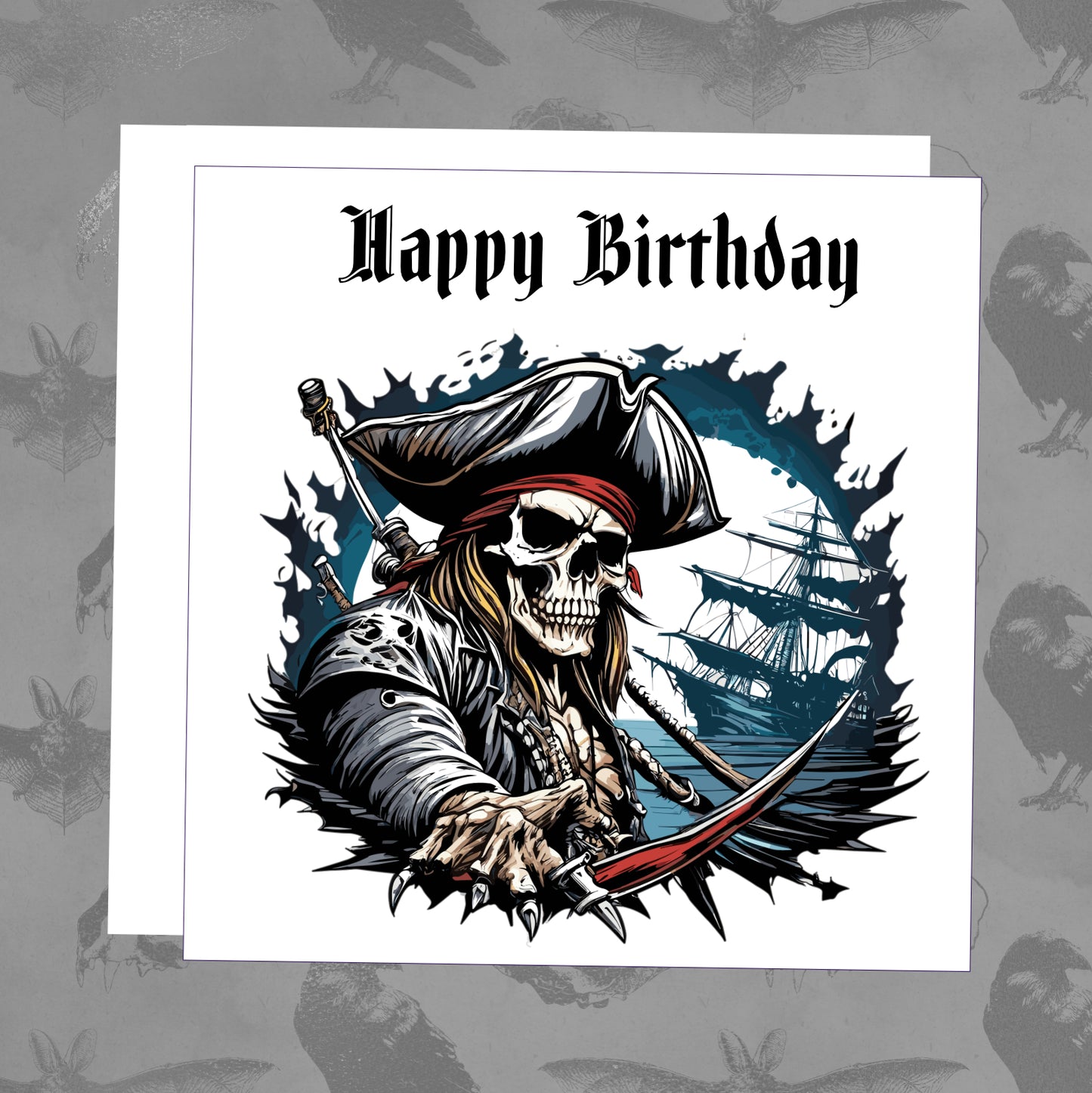 Happy Birthday - Pirate skull