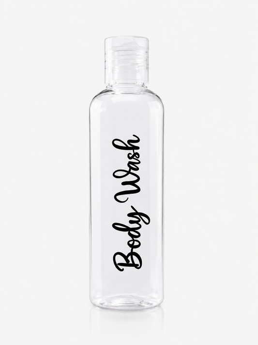 4 x 100ml Refillable Travel Toiletry Bottles with TSA-Approved Clear Bag