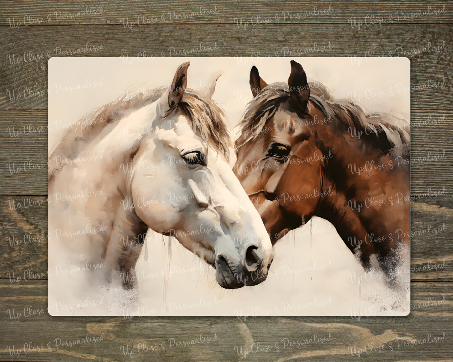 Glass Chopping Board - Horses (20 cm x 28cm)