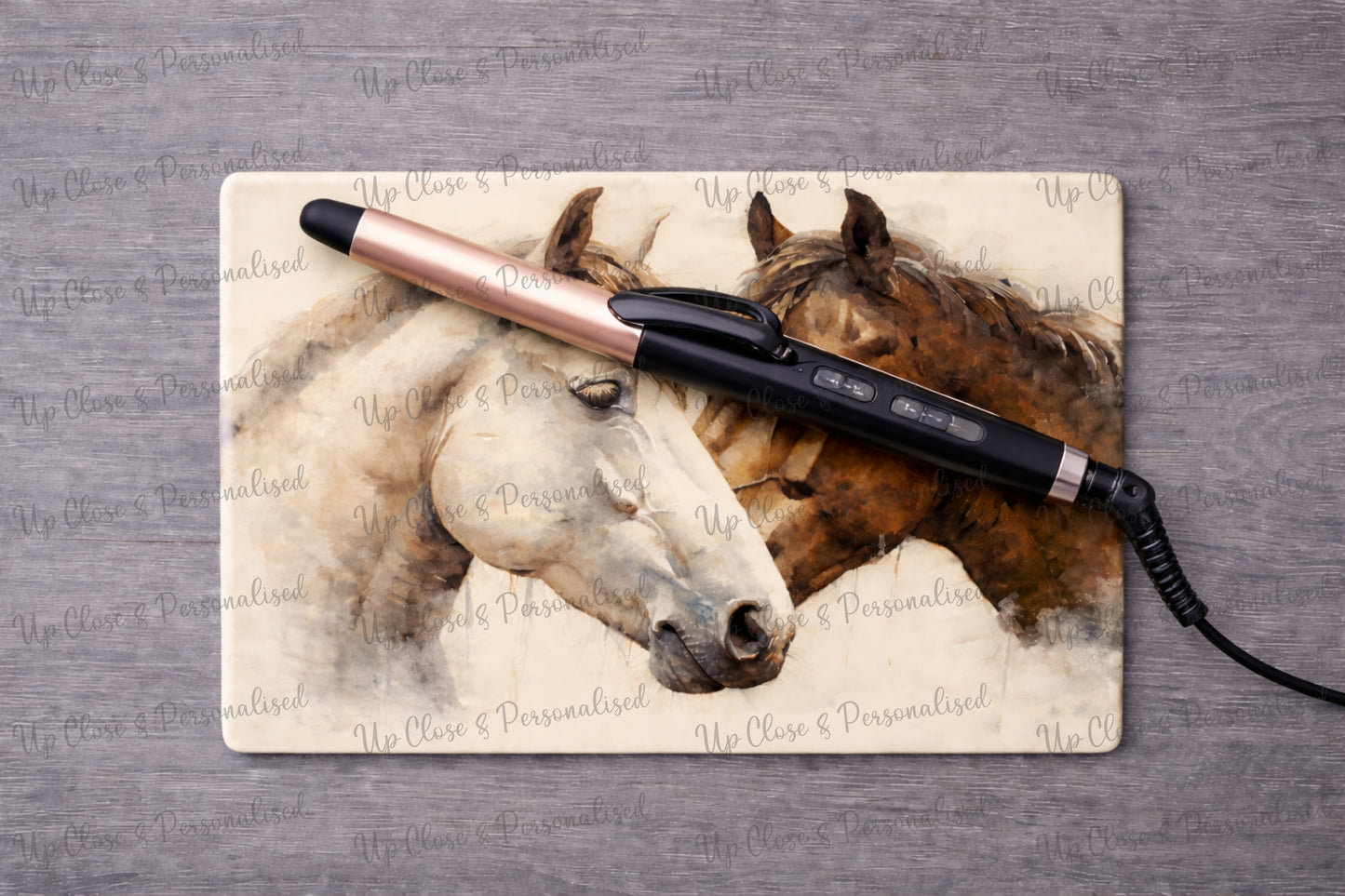 Glass Chopping Board - Horses (20 cm x 28cm)