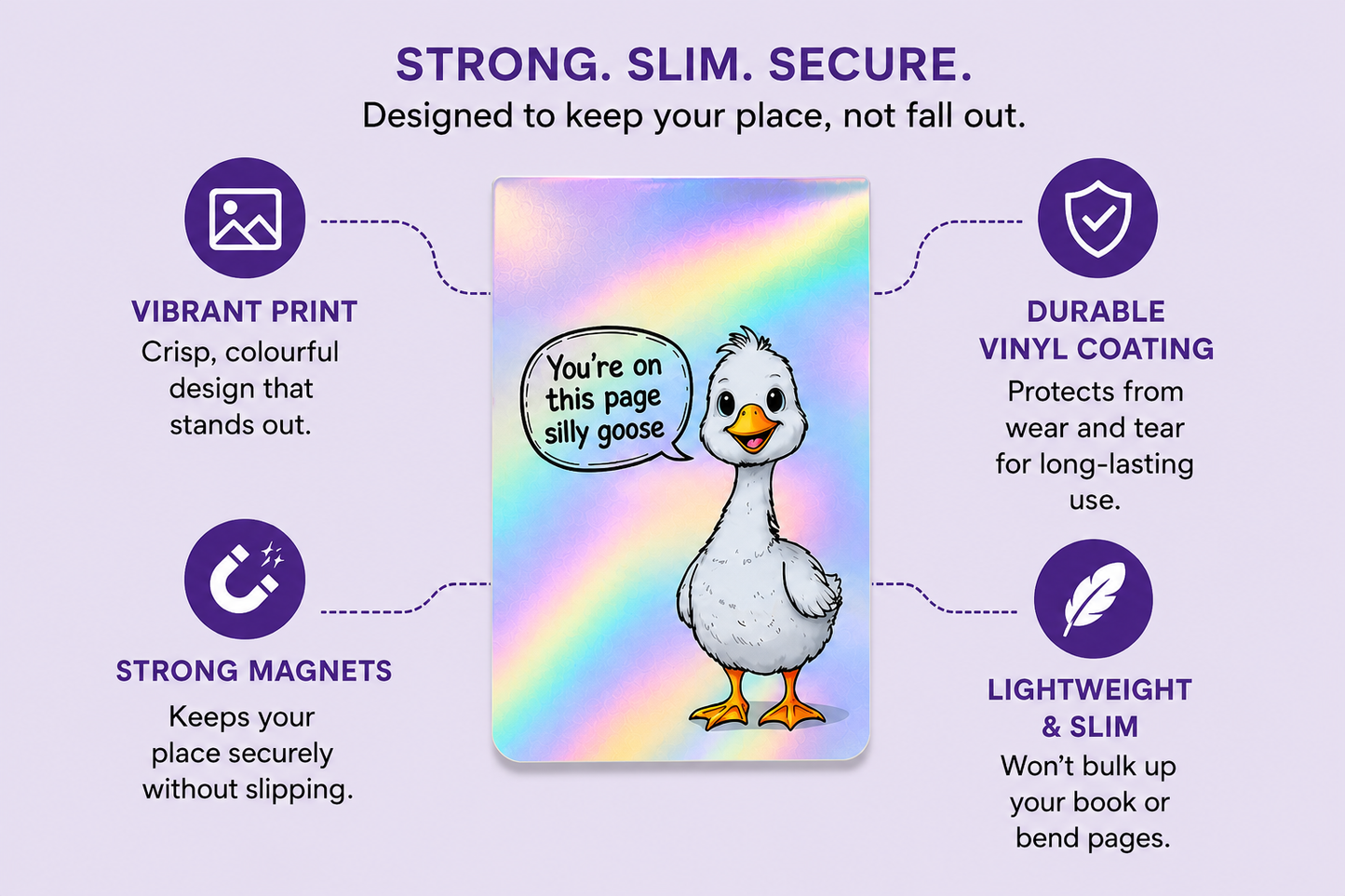 Silly Goose Holographic Magnetic Bookmark