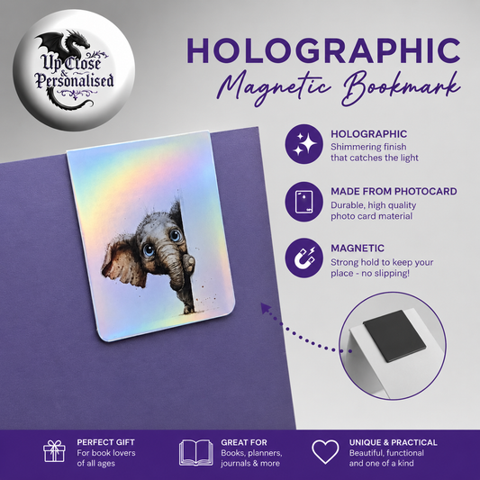 Peeking Elephant Holographic Magnetic Bookmark