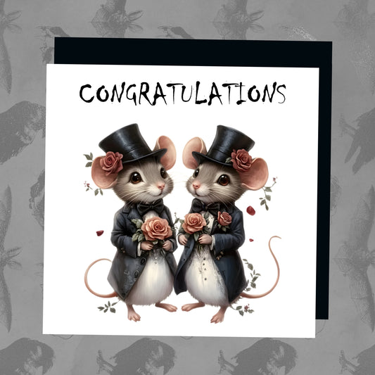 Congratulations Card - Pair Mice