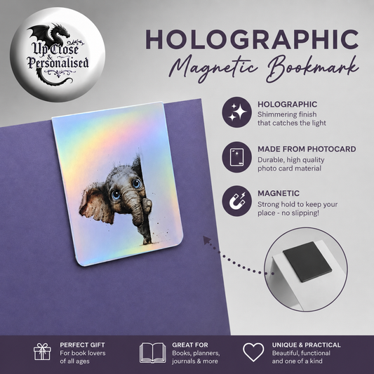 Peeking Elephant Holographic Magnetic Bookmark