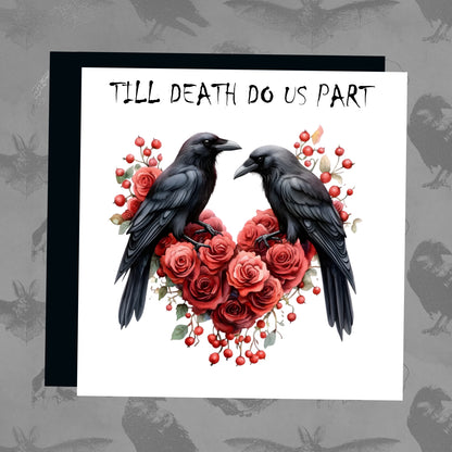 Wedding Card - Pair Black Crows