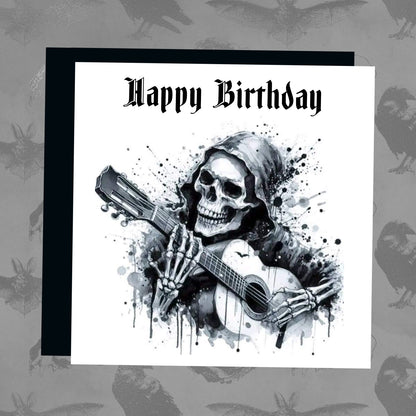 Happy Birthday - Skeleton playing guitar