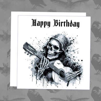 Happy Birthday - Skeleton playing guitar