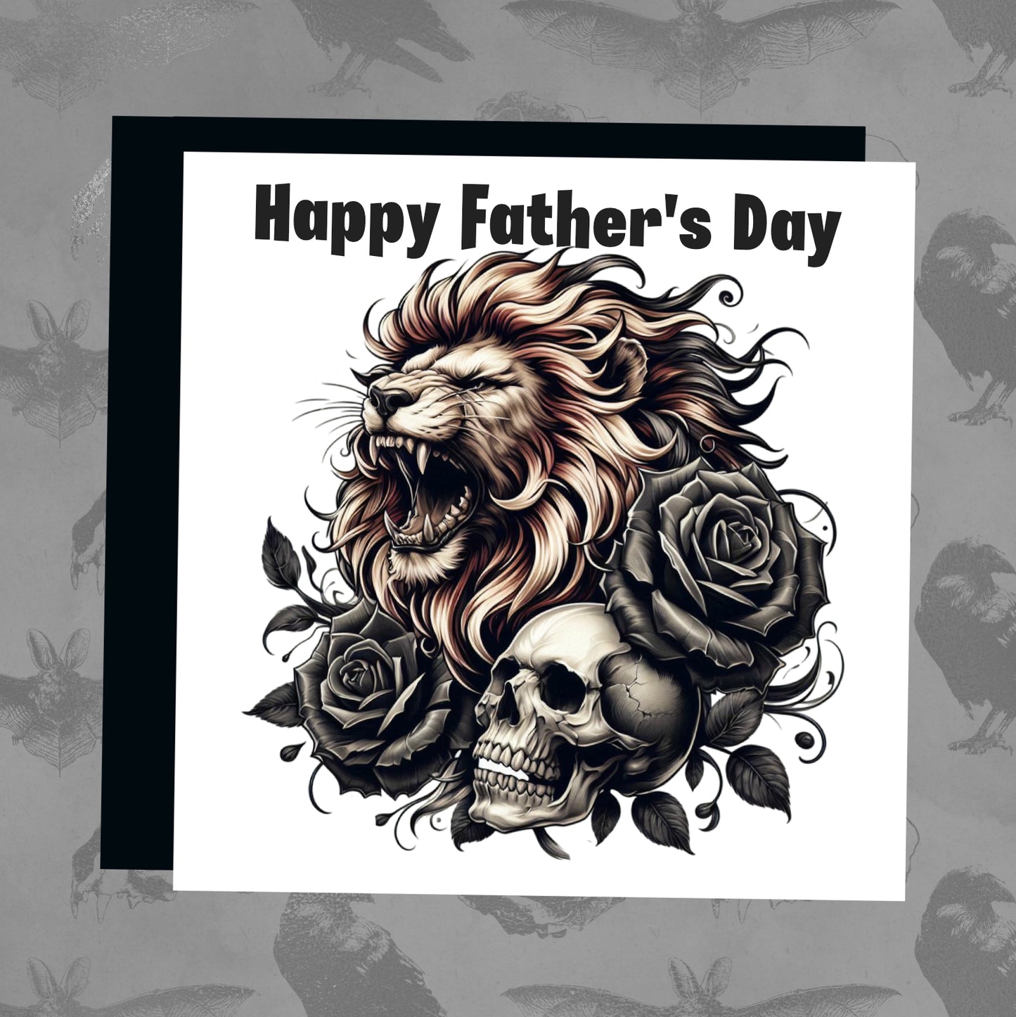 Happy Father's Day - Lion head with skull