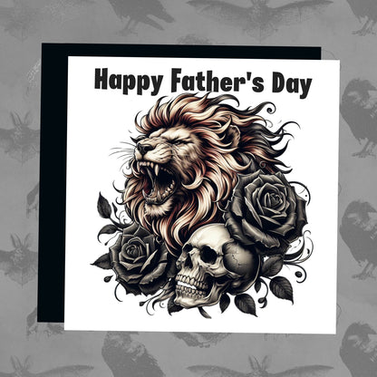 Happy Father's Day - Lion head with skull