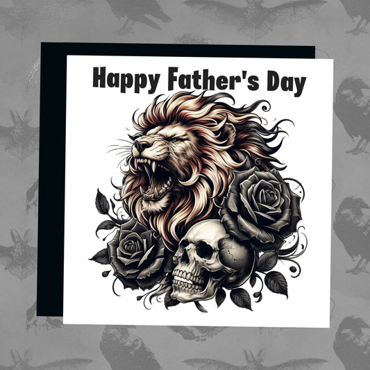 Happy Father's Day - Lion head with skull
