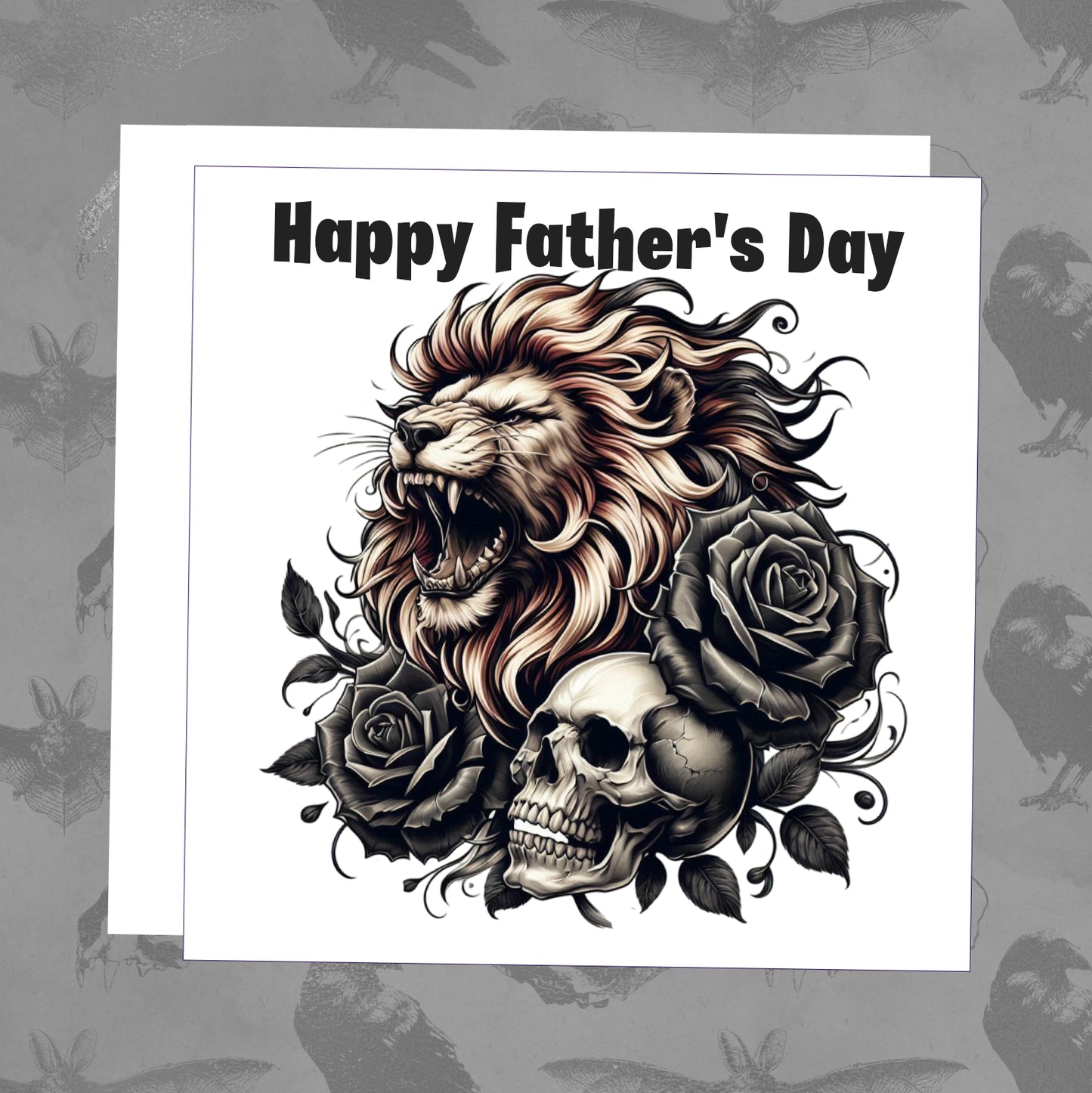 Happy Father's Day - Lion head with skull
