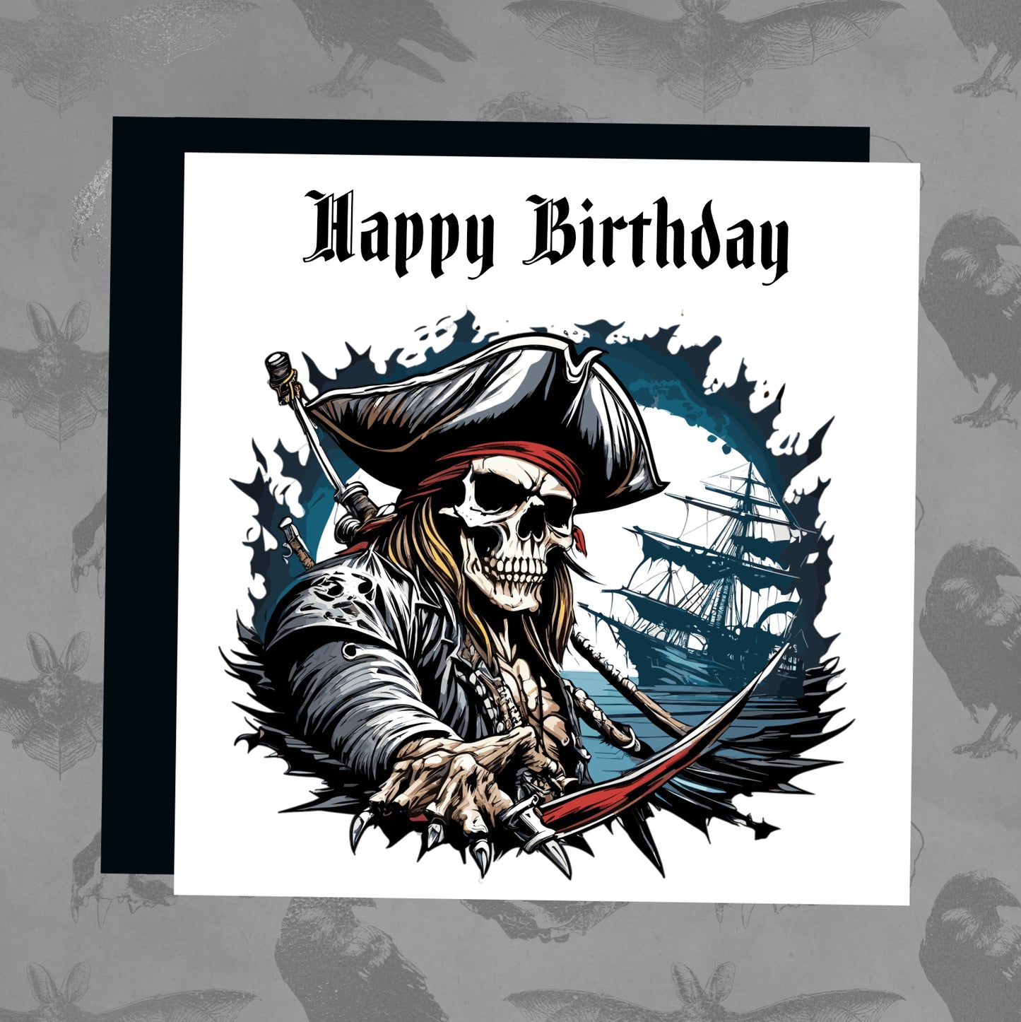 Happy Birthday - Pirate skull
