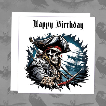Happy Birthday - Pirate skull
