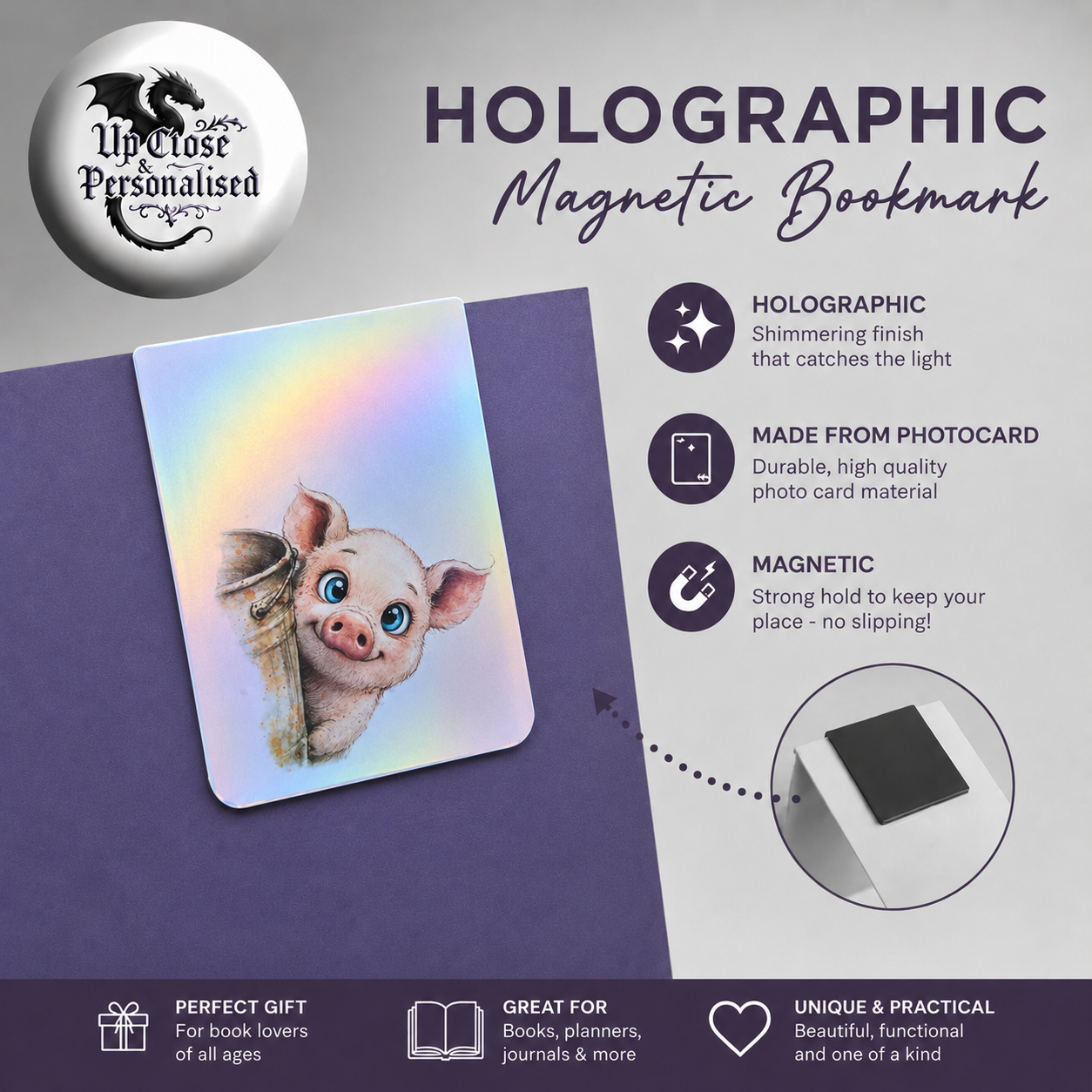 Peeking Pig Magnetic Bookmark