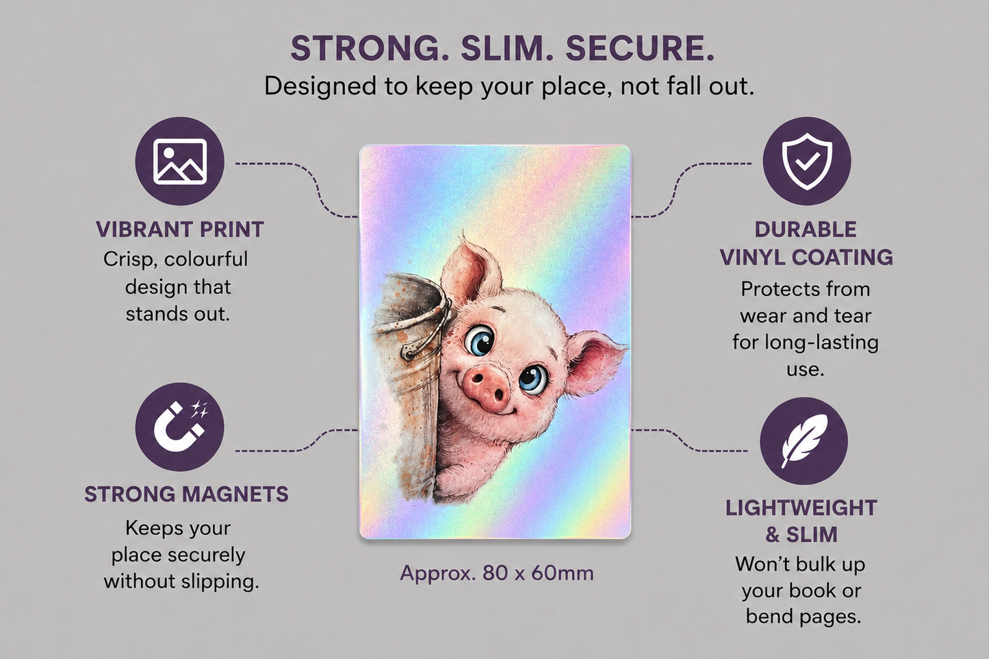 Peeking Pig Magnetic Bookmark
