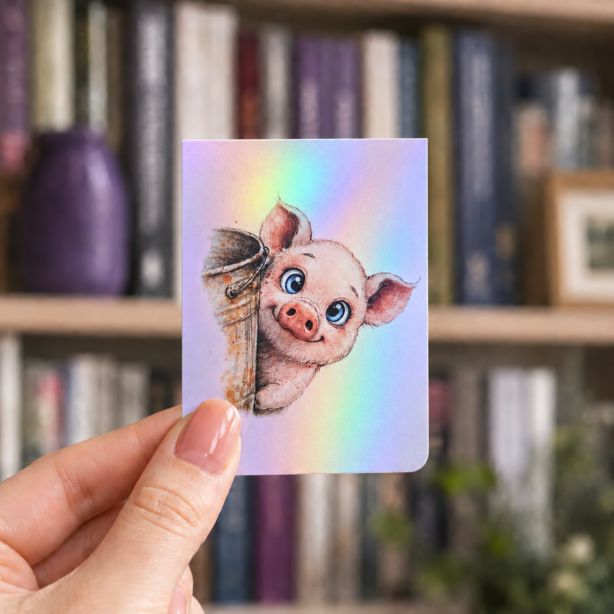 Peeking Pig Magnetic Bookmark