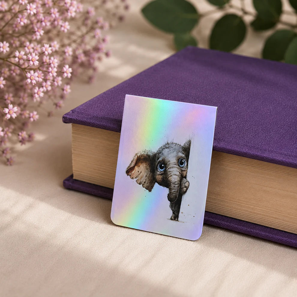 Peeking Elephant Holographic Magnetic Bookmark