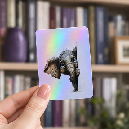 Peeking Elephant Holographic Magnetic Bookmark
