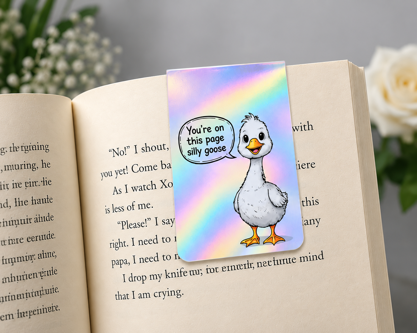 Silly Goose Holographic Magnetic Bookmark