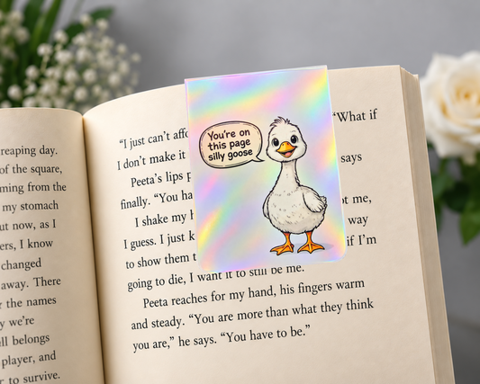 Silly Goose Personalised Magnetic Bookmark – Funny Holographic Book Lover Gift