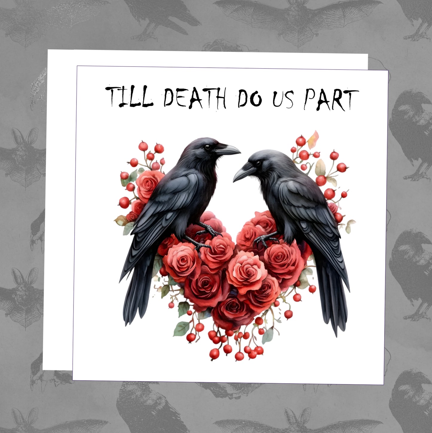 Wedding Card - Pair Black Crows