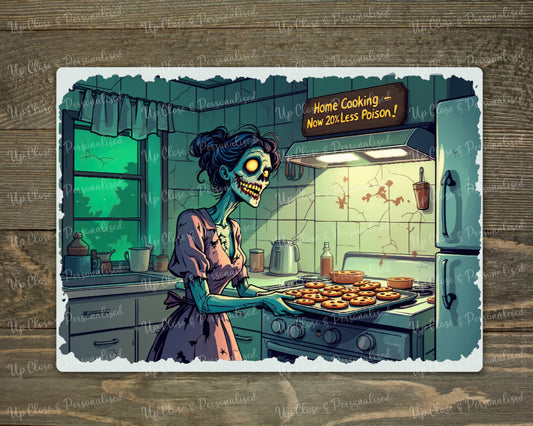 Glass Chopping Board - Skeleton Cooking (20 cm x 28cm)