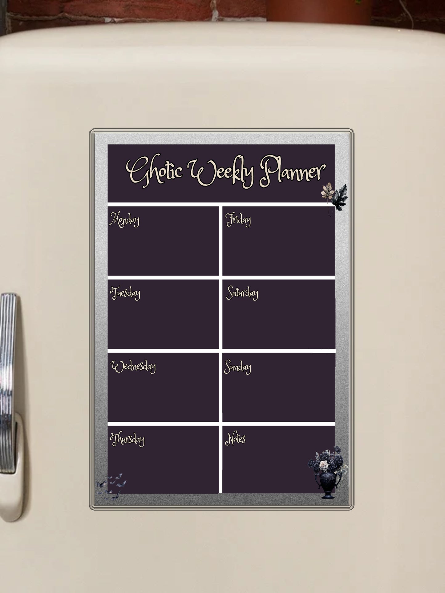 Alternative Gothic Weekly Magnetic Planner - Purple