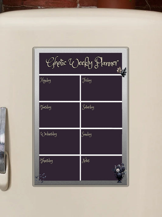 Alternative Gothic Weekly Magnetic Planner - Purple