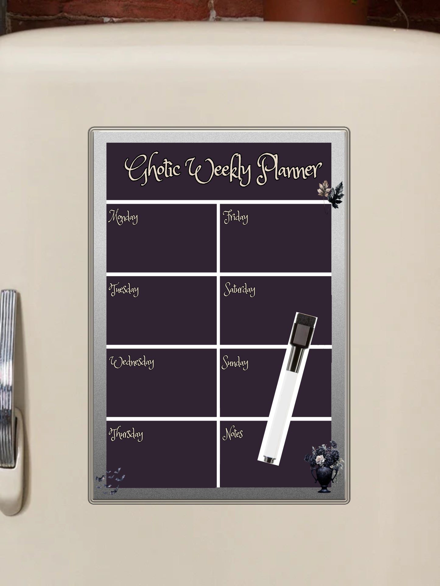 Alternative Gothic Weekly Magnetic Planner - Purple
