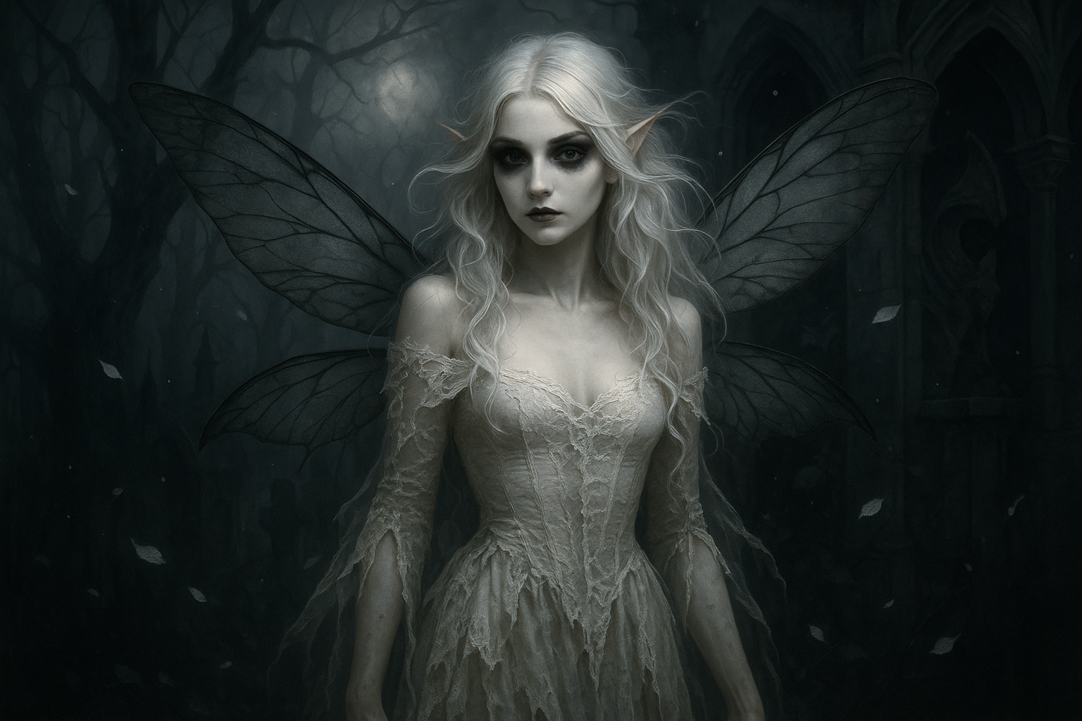 gothic white fairy