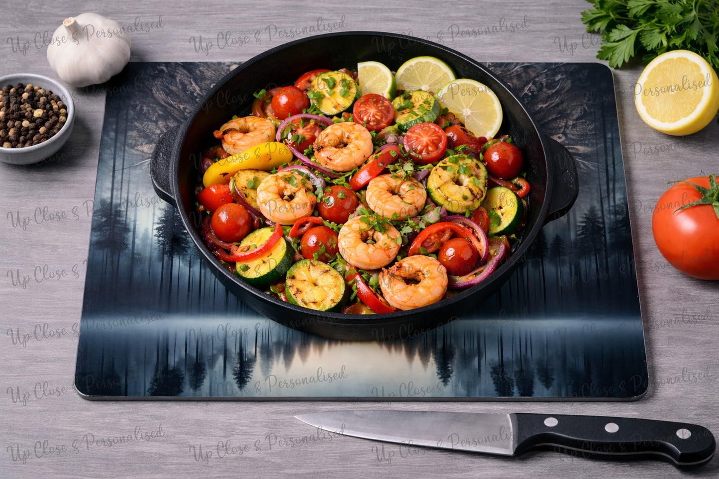 Owl Glass Chopping Board & Heat Resistant Styling Mat – 28×20cm Decorative Kitchen & Hair Styling Surface